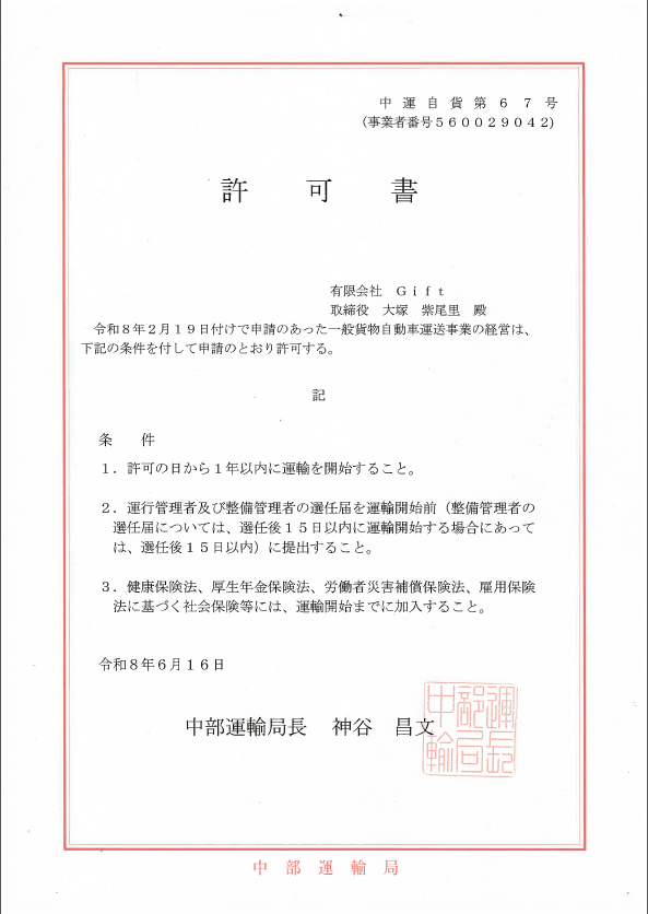 古物商許可証